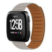 For Fitbit Versa 4 / 3 / Sense 2 20mm Silicone Magnetic Watch Band(Khaki)