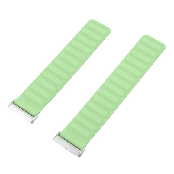 For Fitbit Versa 4 / 3 / Sense 2 20mm Silicone Magnetic Watch Band(Pine Flower Green)