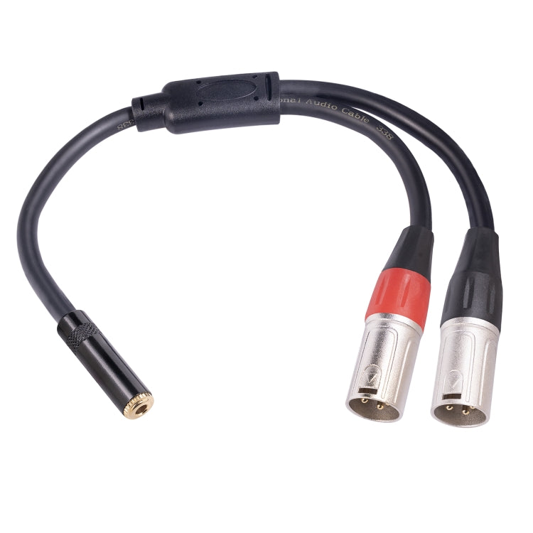 TC227YXK402-03 3.5mm Female to Dual XLR 3pin Male Audio Cable, Length: 30cm(Red Black) - Microphone Audio Cable & Connector by PMC TechLife | Online Shopping South Africa | PMC TechLife