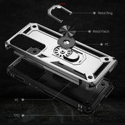 For Xiaomi 12T / 12T Pro Shockproof TPU + PC Phone Case with Holder(Silver)