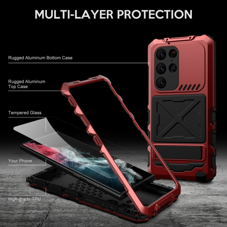 For Samsung Galaxy S23 Ultra 5G R-JUST Life Water-resistant Dustproof Shockproof Phone Case(Red)