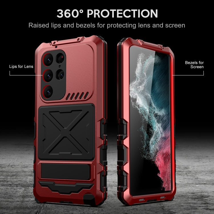 For Samsung Galaxy S23 Ultra 5G R-JUST Life Water-resistant Dustproof Shockproof Phone Case(Red)