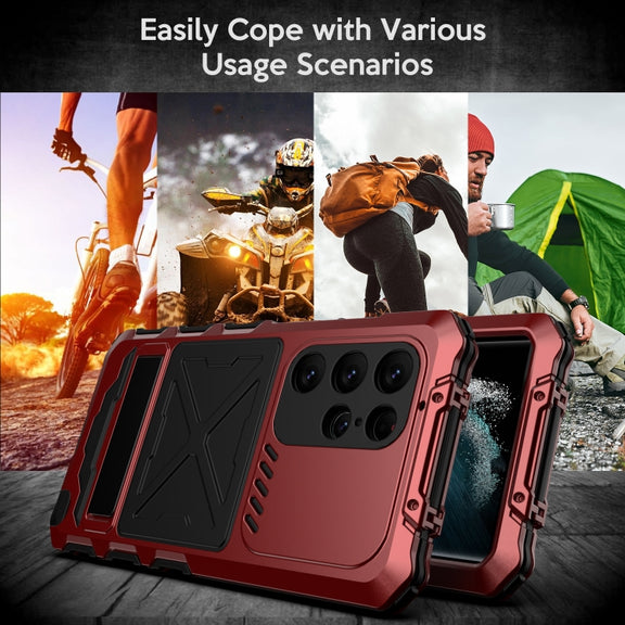 For Samsung Galaxy S23 Ultra 5G R-JUST Life Water-resistant Dustproof Shockproof Phone Case(Red)