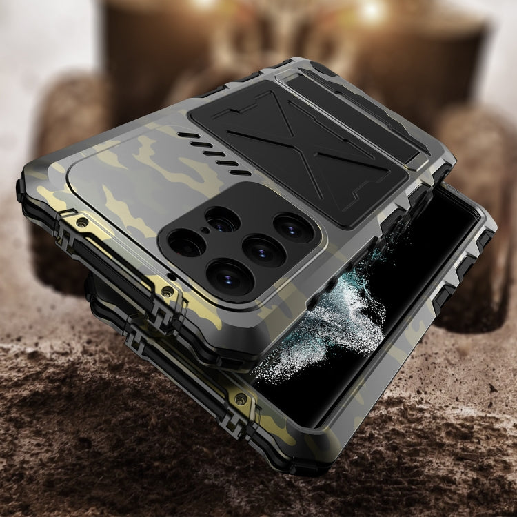 For Samsung Galaxy S23 Ultra 5G R-JUST Life Water-resistant Dustproof Shockproof Phone Case(Camouflage)
