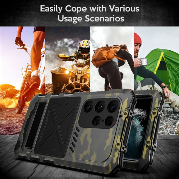 For Samsung Galaxy S23 Ultra 5G R-JUST Life Water-resistant Dustproof Shockproof Phone Case(Camouflage)