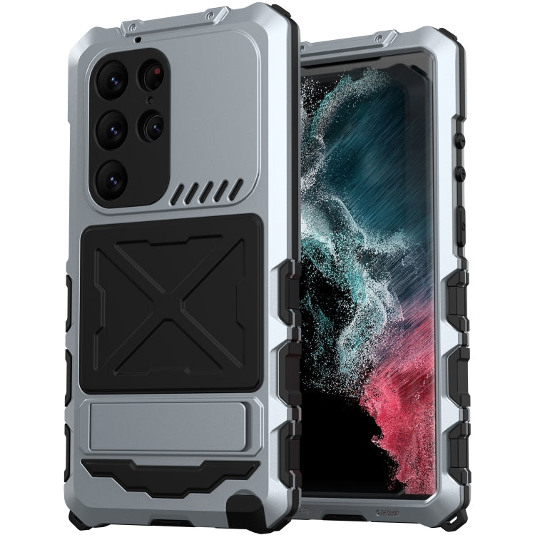For Samsung Galaxy S23 Ultra 5G R-JUST Life Waterproof Dustproof Shockproof Phone Case(Silver) - Galaxy S23 Ultra 5G Cases by R-JUST | Online Shopping South Africa | PMC TechLife | Buy Now Pay Later Mobicred