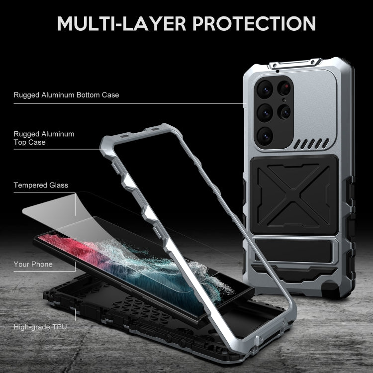 For Samsung Galaxy S23 Ultra 5G R-JUST Life Water-resistant Dustproof Shockproof Phone Case(Silver)