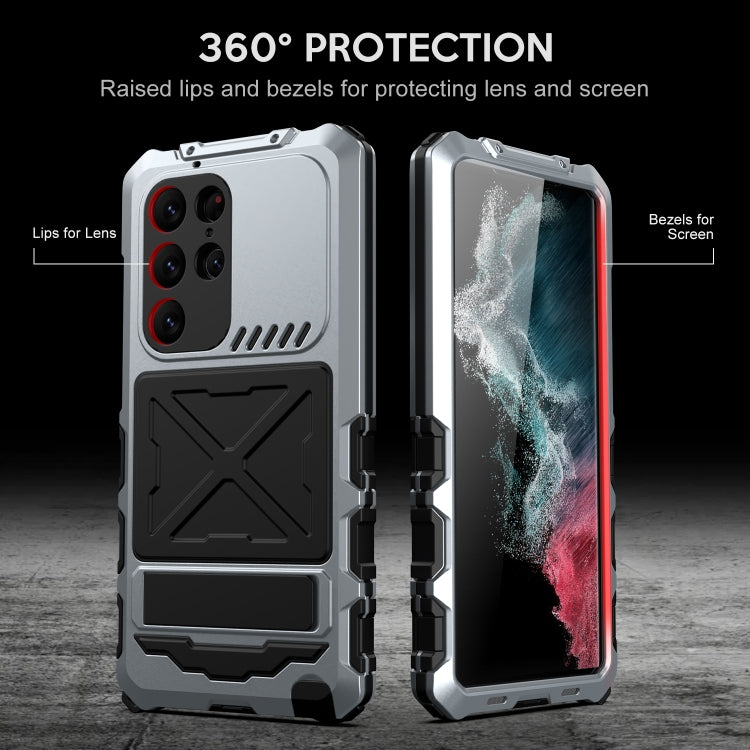 For Samsung Galaxy S23 Ultra 5G R-JUST Life Water-resistant Dustproof Shockproof Phone Case(Silver)