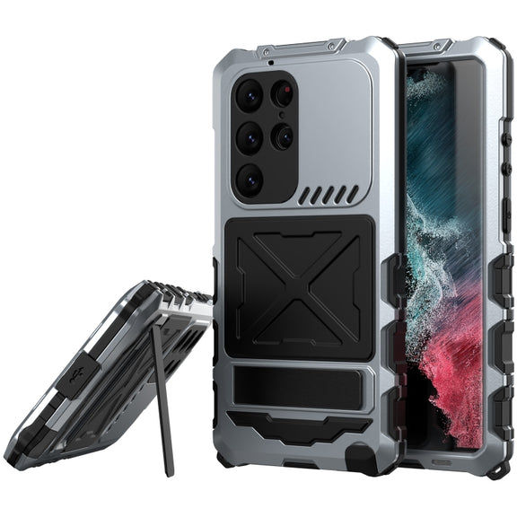 For Samsung Galaxy S23 Ultra 5G R-JUST Life Water-resistant Dustproof Shockproof Phone Case(Silver)