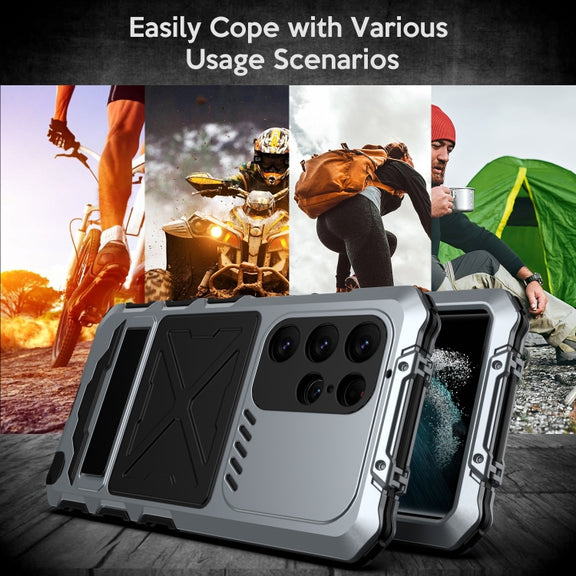 For Samsung Galaxy S23 Ultra 5G R-JUST Life Water-resistant Dustproof Shockproof Phone Case(Silver)