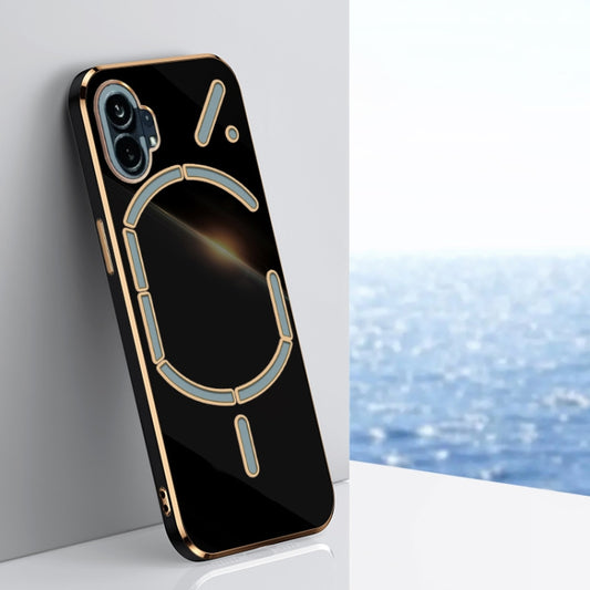 For Nothing Phone 1 XINLI Straight Edge 6D Electroplate TPU Phone Case(Black) - free shipping - PMC Jewellery - Order now!