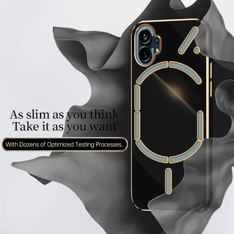 For Nothing Phone 1 XINLI Straight Edge 6D Electroplate TPU Phone Case(Pink)