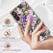 For Samsung Galaxy A14 5G Flowers and Plants Series IMD TPU Phone Case(Purple Peony)
