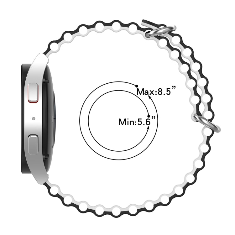 20mm Universal Ocean Style Silicone Two Color Watch Band(Orange Black) - 20mm Bands by PMC TechLife | Online Shopping South Africa | PMC TechLife | Buy Now Pay Later Mobicred