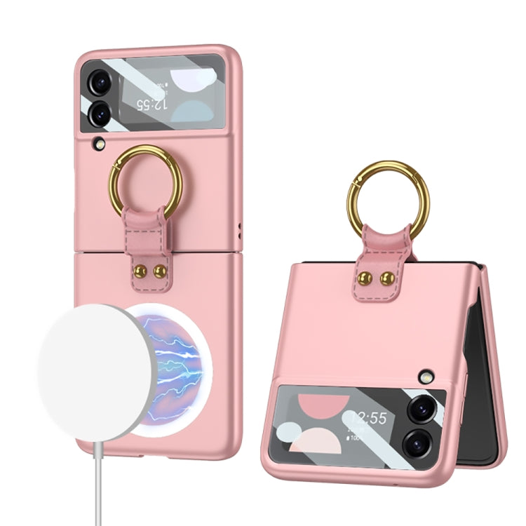 For Samsung Galaxy Z Flip3 5G GKK MagSafe Ultrathin Integrated Shockproof Phone Case with Ring Holder(Pink)