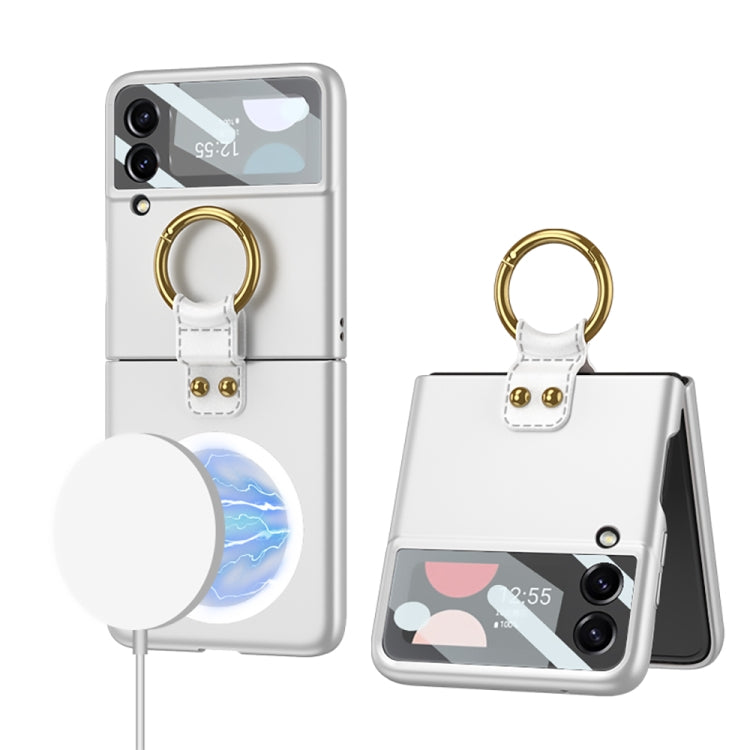 For Samsung Galaxy Z Flip3 5G GKK MagSafe Ultrathin Integrated Shockproof Phone Case with Ring Holder(White) - Galaxy Phone Cases by GKK | Online Shopping South Africa | PMC TechLife | Buy Now Pay Later Mobicred