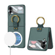 For Samsung Galaxy Z Flip3 5G GKK MagSafe Ultrathin Integrated Shockproof Phone Case with Ring Holder(Green) - Galaxy Phone Cases by GKK | Online Shopping South Africa | PMC TechLife | Buy Now Pay Later Mobicred