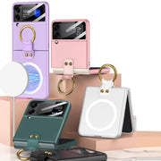 For Samsung Galaxy Z Flip4 GKK MagSafe Ultrathin Integrated Shockproof Phone Case with Ring Holder(Black)