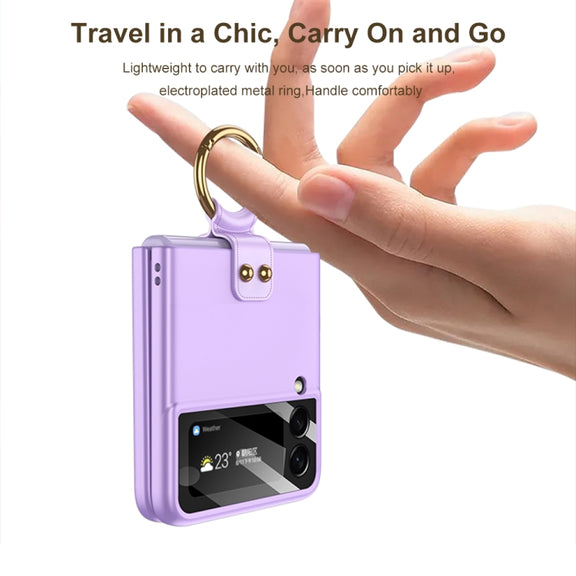 For Samsung Galaxy Z Flip4 GKK MagSafe Ultrathin Integrated Shockproof Phone Case with Ring Holder(Black)
