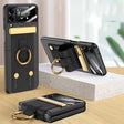 For Samsung Galaxy Z Flip3 5G GKK Ultrathin Shockproof Phone Case with Ring Holder / Wrist Strap(Black) - Galaxy Phone Cases by GKK | Online Shopping South Africa | PMC TechLife