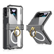 For Samsung Galaxy Z Flip4 GKK MagSafe Airbag Hinge Shockproof Phone Case with Ring Holder(Black) - Galaxy Z Flip4 5G Cases by GKK | Online Shopping South Africa | PMC TechLife | Buy Now Pay Later Mobicred