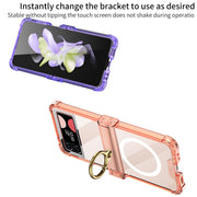 For Samsung Galaxy Z Flip4 GKK MagSafe Airbag Hinge Shockproof Phone Case with Ring Holder(Black)
