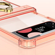 For Samsung Galaxy Z Flip4 GKK Airbag Hinge Shockproof Phone Case with Ring Holder(Transparent)