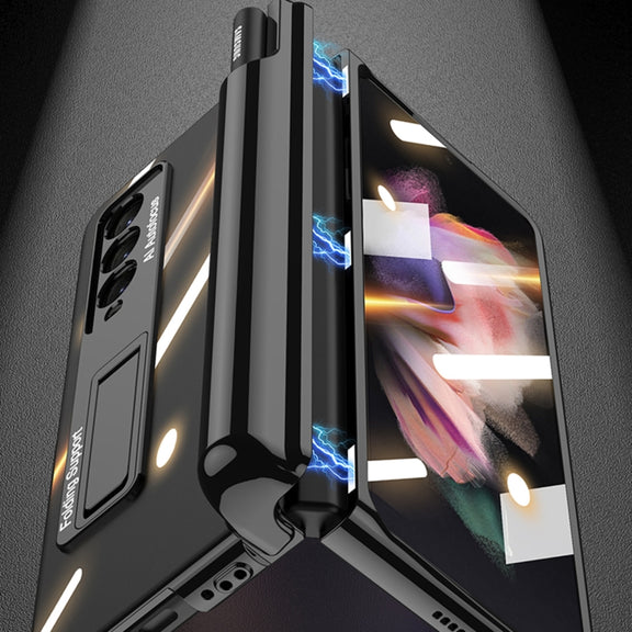For Samsung Galaxy Z Fold3 5G GKK Magnetic Fold Hinge Shockproof Phone Case with Pen Slots(Silver)