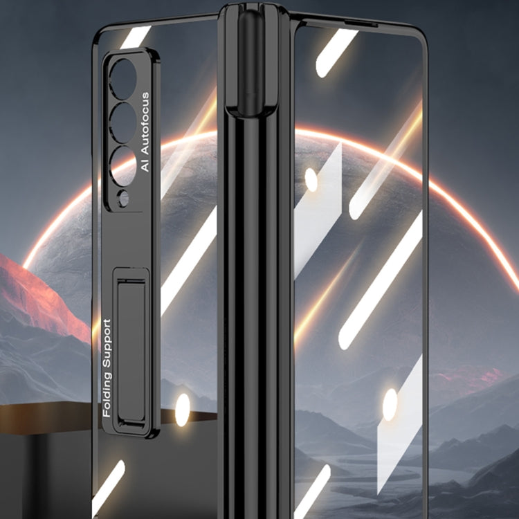 For Samsung Galaxy Z Fold3 5G GKK Magnetic Fold Hinge Shockproof Phone Case with Pen Slots(Silver)