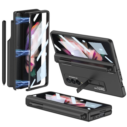 For Samsung Galaxy Z Fold3 5G GKK Full Coverage Magnetic Fold Hinge Shockproof Phone Case with Pen Slots(Black) - free shipping - PMC Jewellery - Order now!