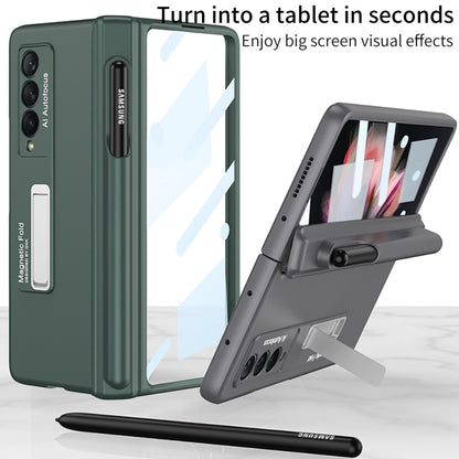 For Samsung Galaxy Z Fold3 5G GKK Full Coverage Magnetic Fold Hinge Shockproof Phone Case with Pen Slots(Black) - free shipping - PMC Jewellery - Order now!