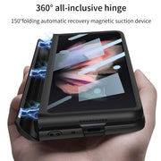 For Samsung Galaxy Z Fold3 5G GKK Full Coverage Magnetic Fold Hinge Shockproof Phone Case with Pen Slots(Gold)