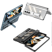 For Samsung Galaxy Z Fold4 GKK Magnetic Fold Hinge Shockproof Phone Case with Pen Slots(Black)