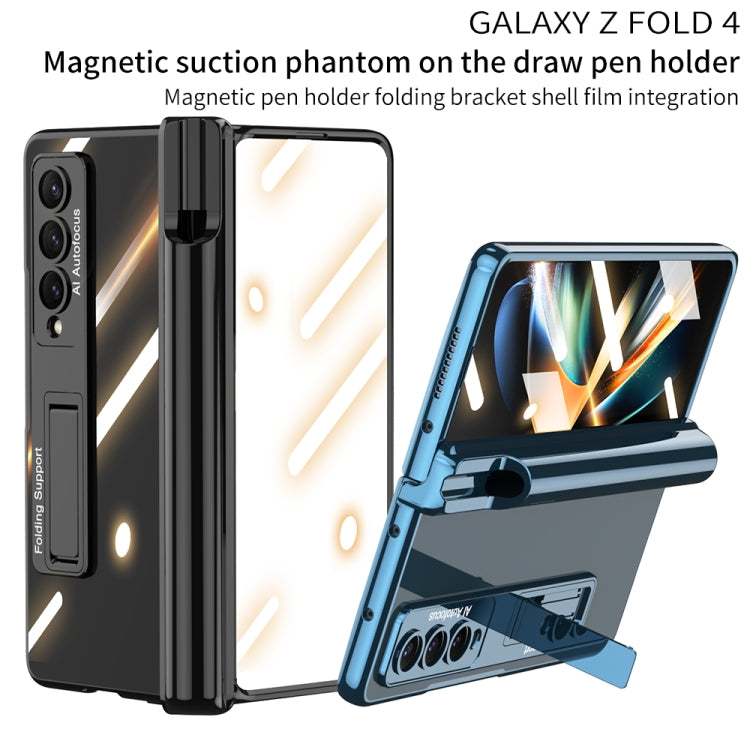 For Samsung Galaxy Z Fold4 GKK Magnetic Fold Hinge Shockproof Phone Case with Pen Slots(Blue) - Galaxy Z Fold4 5G Cases by GKK | Online Shopping South Africa | PMC TechLife | Buy Now Pay Later Mobicred