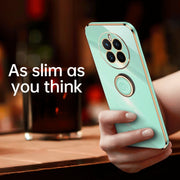 For Huawei nova 10 Pro XINLI Straight Edge 6D Electroplate TPU Phone Case with Ring Holder(Pink)
