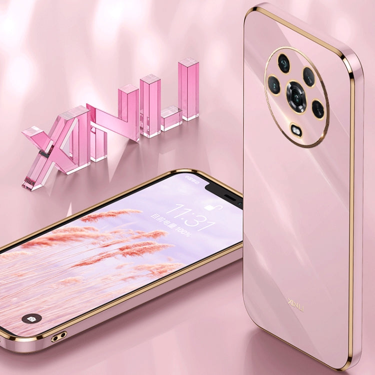 For Honor 70 XINLI Straight Edge 6D Electroplate TPU Phone Case(Cherry Purple) - Honor Cases by XINLI | Online Shopping South Africa | PMC Jewellery | Buy Now Pay Later Mobicred