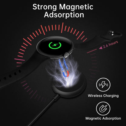For Google Pixel Watch USB Port Smart Watch Magnetic Charging Cable, Length: 1m(Black) - Other by PMC Jewellery | Online Shopping South Africa | PMC Jewellery | Buy Now Pay Later Mobicred