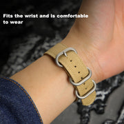 For Google Pixel Watch Woven Nylon Steel Buckle Watch Band(Black+Silver)