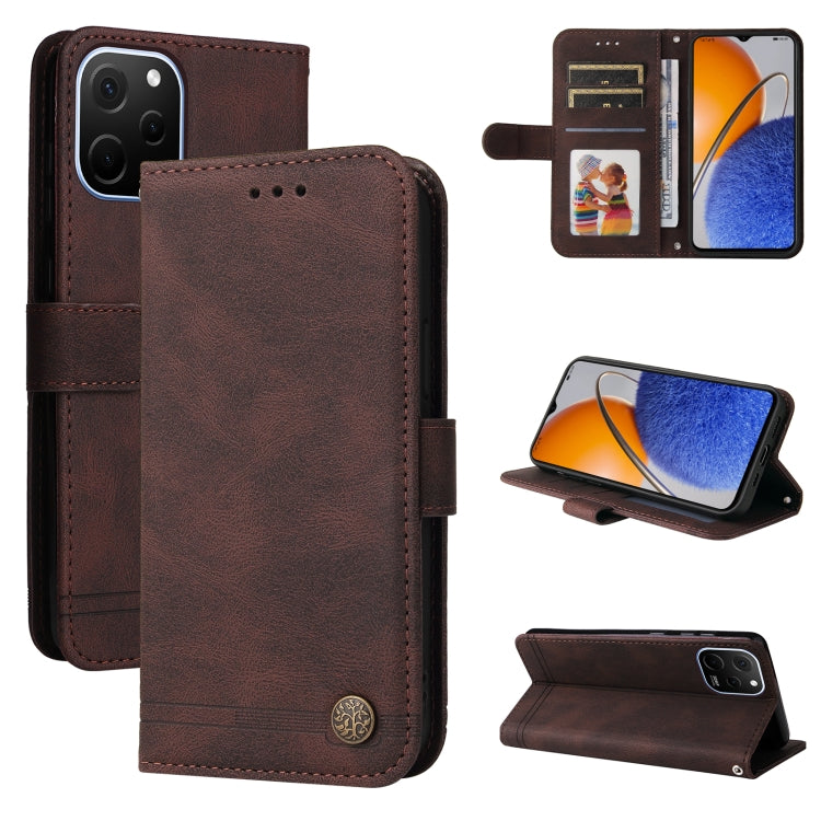 For Huawei nova Y61 Skin Feel Life Tree Metal Button Leather Phone Case(Brown) - Huawei Cases by PMC TechLife | Online Shopping South Africa | PMC TechLife | Buy Now Pay Later Mobicred