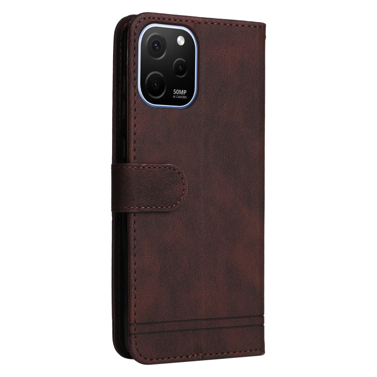 For Huawei nova Y61 Skin Feel Life Tree Metal Button Leather Phone Case(Brown) - Huawei Cases by PMC TechLife | Online Shopping South Africa | PMC TechLife | Buy Now Pay Later Mobicred
