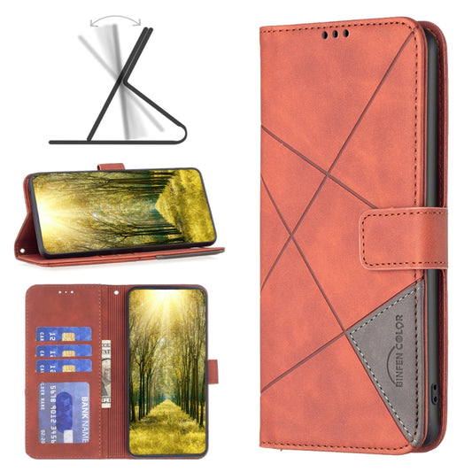 For Google Pixel 7a Magnetic Buckle Rhombus Texture Leather Phone Case(Brown) - free shipping - PMC Jewellery - Order now!