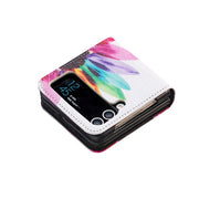 For Samsung Galaxy Z Flip3 5G Colored Drawing Invisible Magnetic Leather Phone Case(Sun Flower)