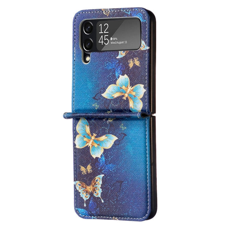 For Samsung Galaxy Z Flip4 Colored Drawing Invisible Magnetic Leather Phone Case(Gold Butterfly) - free shipping - PMC TechLife - Order now!
