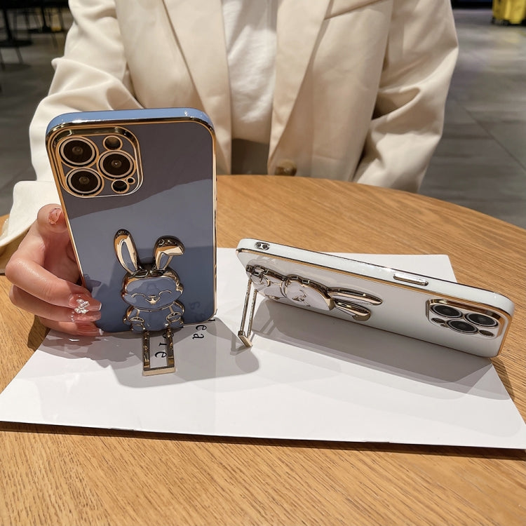 For iPhone XS Max Plating Rabbit Holder Phone Case(Pink) - free shipping - PMC TechLife - Order now!