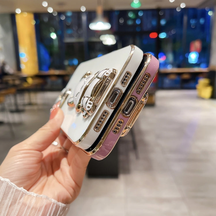 For iPhone XS Max Plating Rabbit Holder Phone Case(Pink) - free shipping - PMC TechLife - Order now!