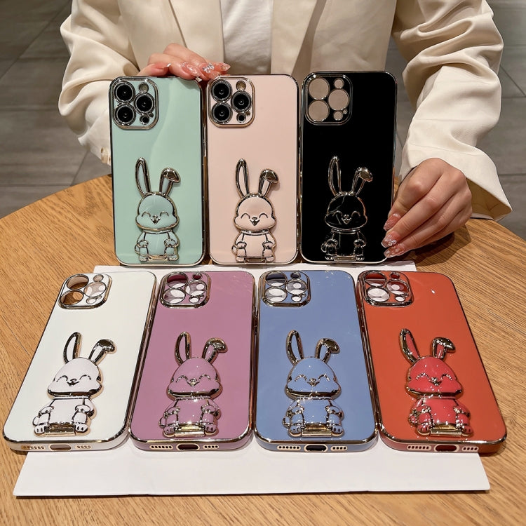 For iPhone XS Max Plating Rabbit Holder Phone Case(Pink) - free shipping - PMC TechLife - Order now!