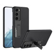 For Samsung Galaxy S23 5G GKK Plain Leather Shockproof Phone Case with Holder(Black) - Galaxy S23 5G Cases by GKK | Online Shopping South Africa | PMC TechLife | Buy Now Pay Later Mobicred