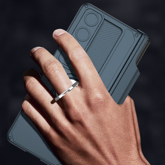 For Samsung Galaxy Z Fold4 GKK Integrated Magnetic Folding Phone Case with Pen Case(Black)