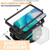 For Samsung Galaxy S23 5G R-JUST Sliding Camera Design Life Water-resistant Dustproof Shockproof Phone Case(Black)