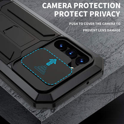 For Samsung Galaxy S23 5G R-JUST Sliding Camera Design Life Waterproof Dustproof Shockproof Phone Case(Black) - free shipping - PMC Jewellery - Order now!